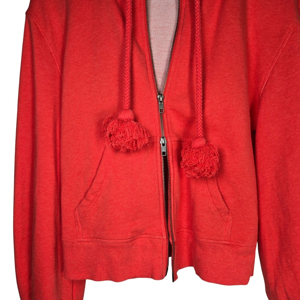 Cabi Deluxe Cropped Zip Up Hoodie Pom Pom Drawstrings Balloon Sleeve Size S 5657 - Picture 4 of 10